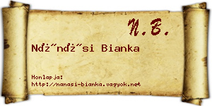 Nánási Bianka névjegykártya